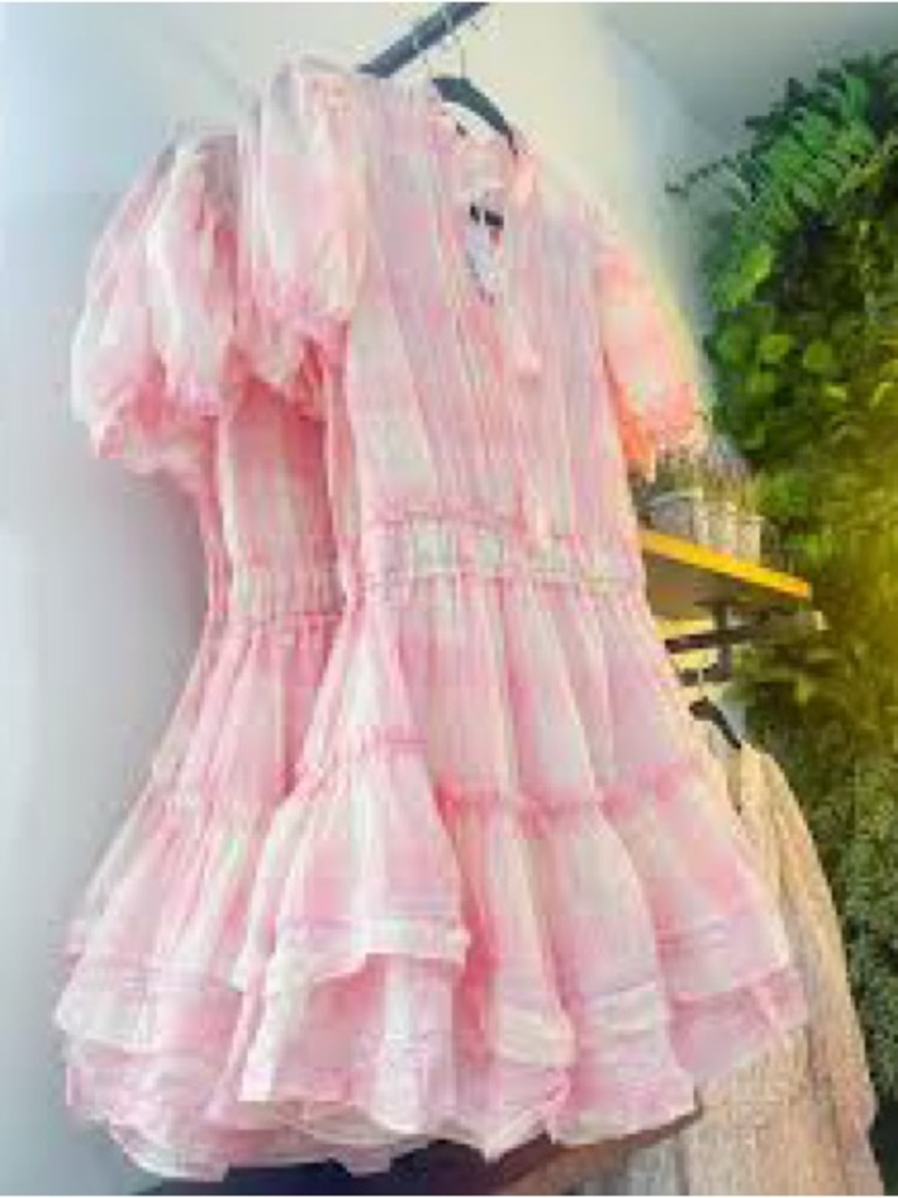 Mable Pink Plaid Ruffle Mini Dress